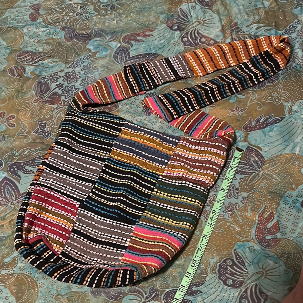 Multicolor Cotton Patchwork Crossbody Shoulder Bag - image 2